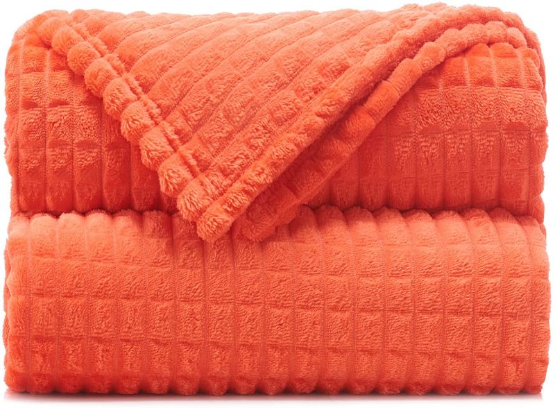 Photo 1 of 
Throw Blankets – 60”x80”, Twin Size, Fiesta Red - Waffle Blanket - Lightweight Flannel Fleece - Soft, Cozy - Perfect for Bed, Sofa, Couch