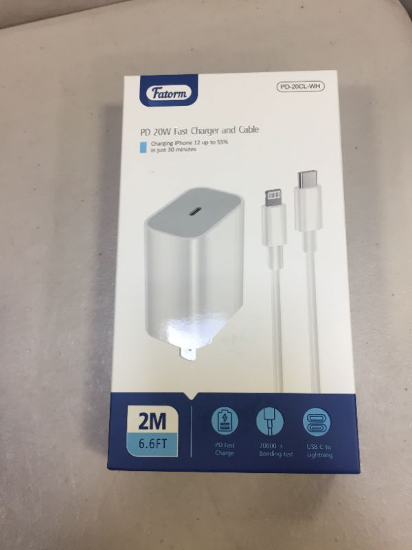 Photo 2 of ?MFi Certified? iPhone Fast Charger 20W PD Wall Charger with 6.6FT USB C to Lightning Cable Fast Charging Adapter for iPhone 13/13 Pro/13 Pro Max/12/12 Pro/12 Pro Max/11/11Pro/XS/XR