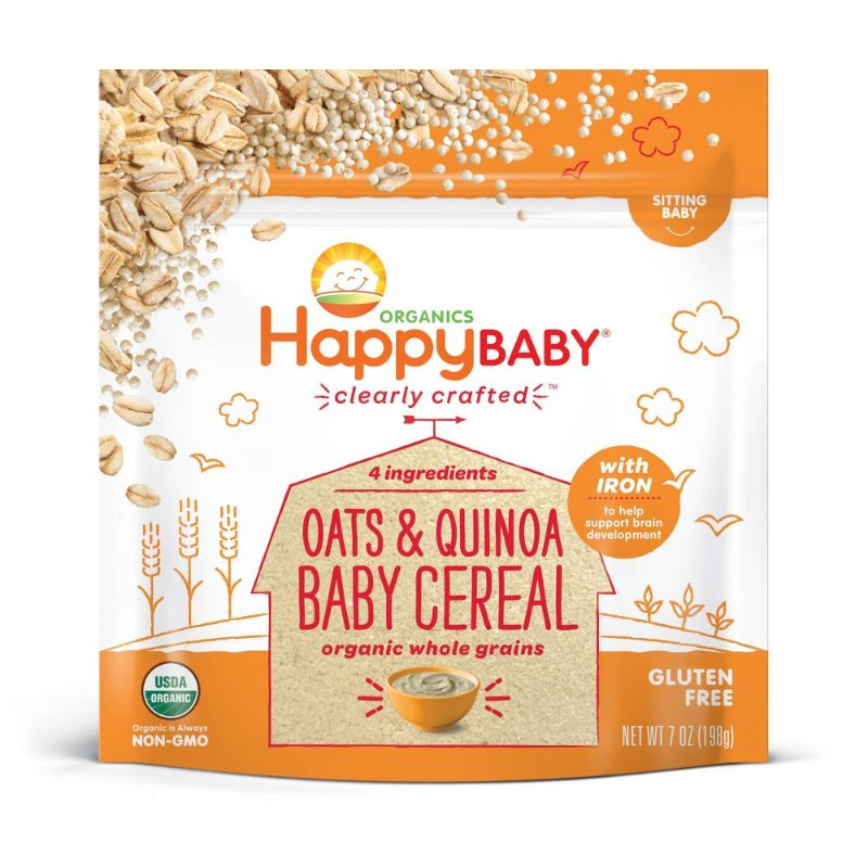 Photo 1 of Happy Baby - Cereal Oatmeal, Oats & Quinoa 7 Oz 
exp feb 25 2022
