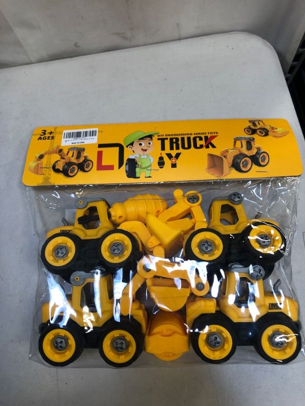 Photo 1 of GaHoo Take Apart Toys 4 Pack - DIY Construction Engineering Car Toy, Kids STEM Sand Toys for Toddlers Age 3-5, Building Sandbox Toys Truck, Birthday Gifts for Boys 2 3 4 5 6 Year Old
