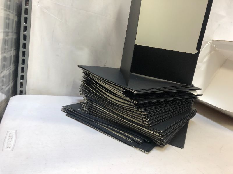 Photo 2 of 2 pocket paper folders black 50 pack 