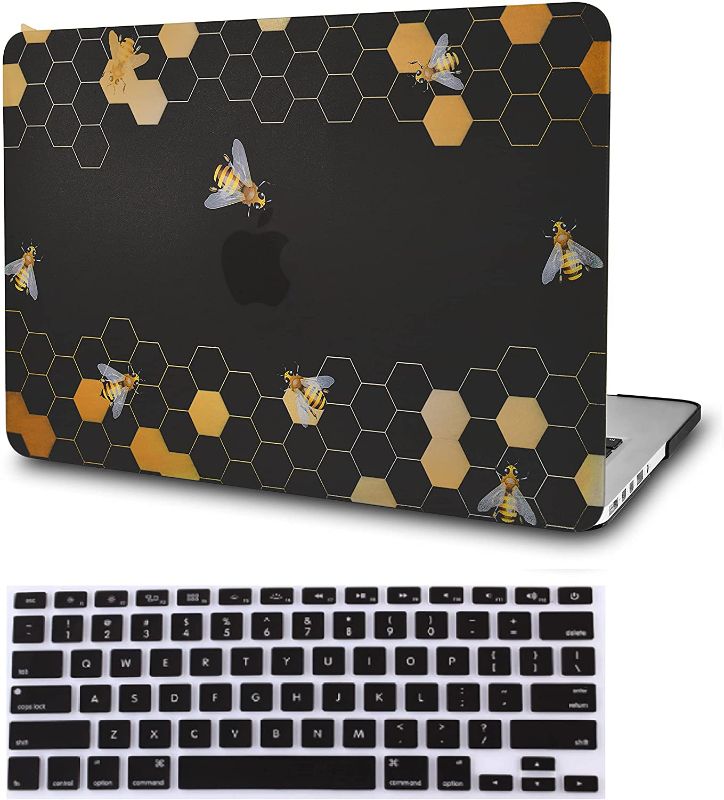 Photo 1 of KECC Compatible with MacBook Pro 13 inch Case 2020 2021 2022 with Touch Bar A2338 M1 A2289 A2251 Protective Plastic Hard Shell + Keyboard Cover (Black Bees)
