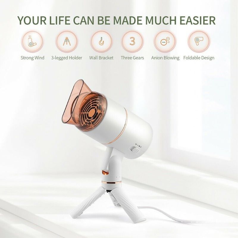 Photo 1 of Hand Free Lazy Hair Dryer Negative Ionic 3 Speed Desktop Freestanding Hair Dryer

