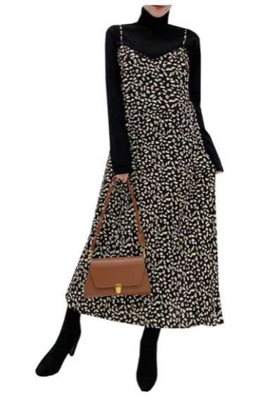Photo 1 of OKIJEAN Leopard Bustier Dress Black - MD