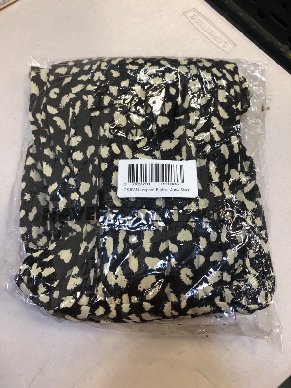 Photo 1 of OKIJEAN Leopard Bustier Dress Black - MD