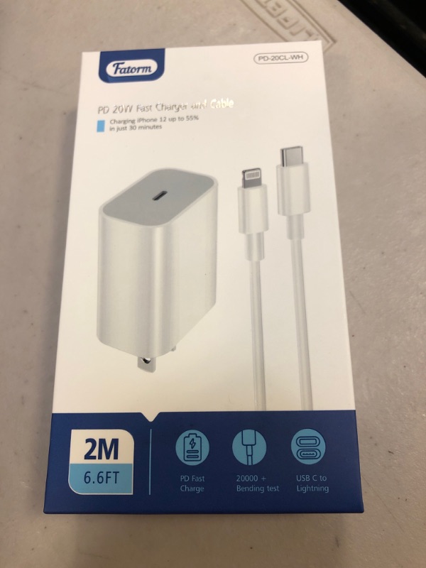 Photo 2 of ?MFi Certified? iPhone Fast Charger 20W PD Wall Charger with 6.6FT USB C to Lightning Cable Fast Charging Adapter for iPhone 13/13 Pro/13 Pro Max/12/12 Pro/12 Pro Max/11/11Pro/XS/XR
