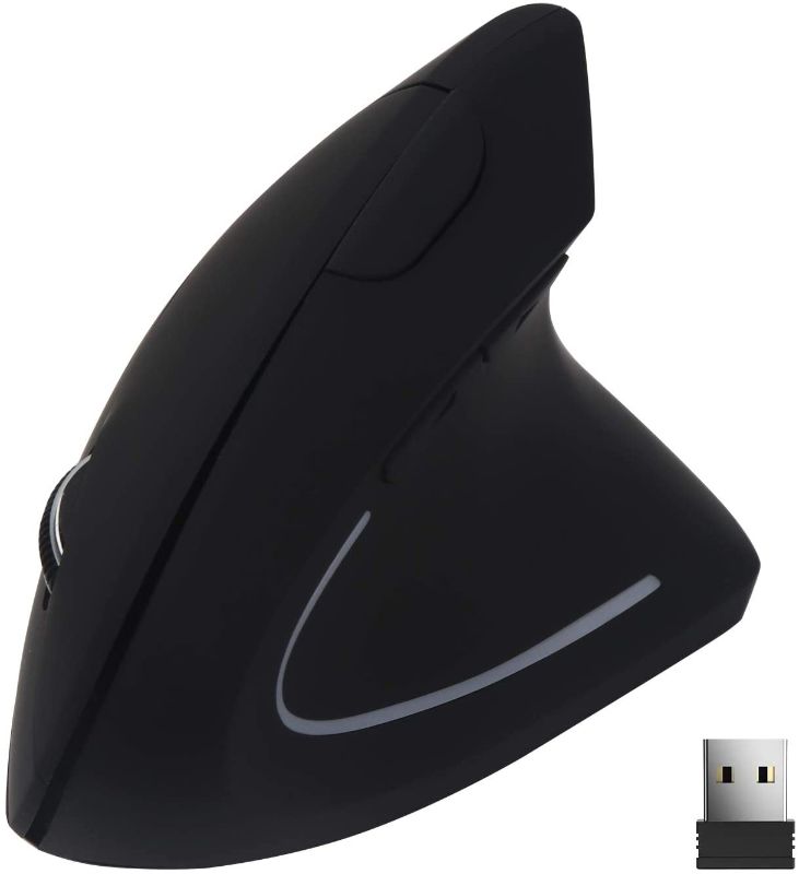 Photo 1 of Wireless Mouse Vertical Ergonomic Mice with USB Receiver, Computer Accessories for Home Office & Gaming Use MS250 - Black
