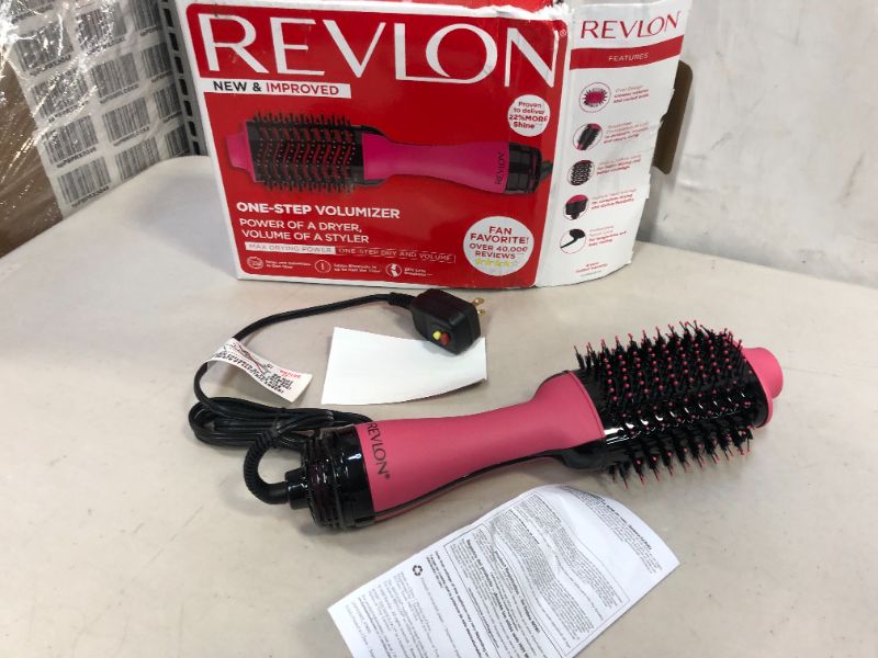 Photo 3 of REVLON One-Step Volumizer Original 1.0 Hair Dryer and Hot Air Brush, Pink
