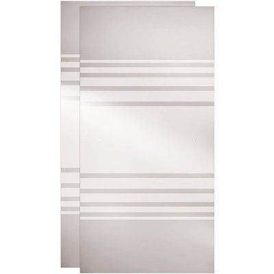 Photo 1 of 29-1/32 in. x 67-3/4 in. x 1/4 in. (6 mm) Frameless Sliding Shower Door Glass Panels in Transition (For 50-60 in. Doors)