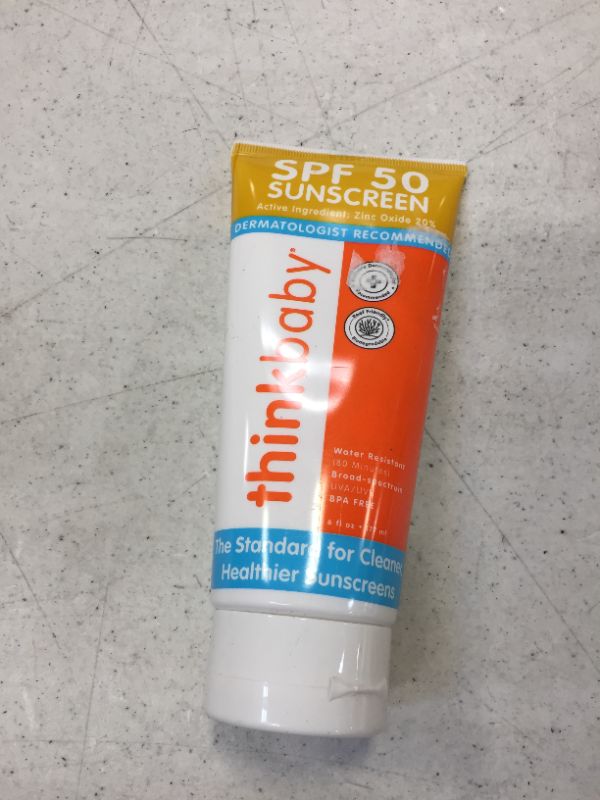 Photo 2 of Baby Sunscreen Natural Sunblock from Thinkbaby, Safe, Water Resistant Sunscreen - SPF 50+ (6 ounce)