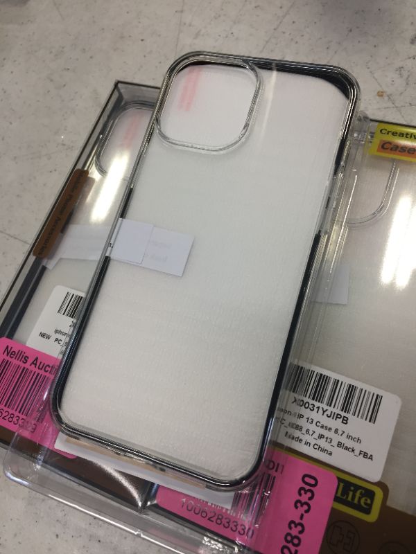 Photo 1 of iPhone 13 clear phone cases with black  border 