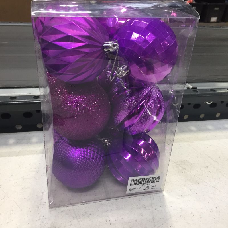 Photo 1 of 12pc purple ornaments 