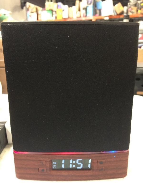 Photo 4 of ART SOUND TIME WAVE DIGITAL CLOCK WIRELESS SPEAKER WITH BLUETOOTH ALARM CLOCK REACTIVE MULTICOLORED LED BUILT-IN RECHARGEABLE BATTERY AND CHARGING CABLE NEW IN BOX $75