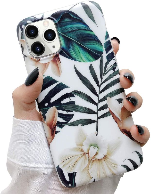 Photo 1 of 3 pack, Hapitek iPhone 11 Pro Max Case, iPhone 11 Pro Max Cases, Slim Soft Flexible TPU Marble Floral Pattern Protective Cover for Apple iPhone 11 Pro Max 6.5” Green Leaves
