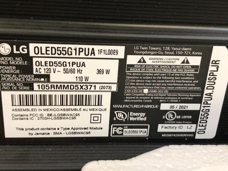 Photo 8 of LG G1 55" OLED Evo 4K Smart TV-OLED55G1PUA------open box 