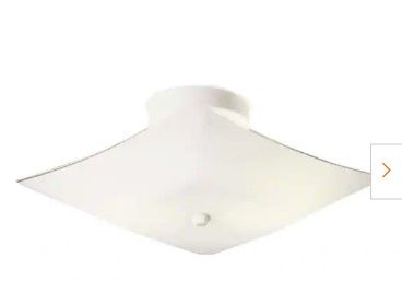 Photo 1 of 2-Light White Ceiling Light Design House 501353 2-Light Ceiling Mount, 5.75-Inch by 13.5-Inch, White
