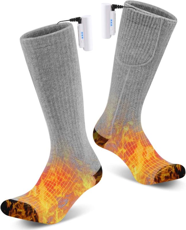 Photo 1 of BLACK, WESTON Heated Socks for Men and Women - Rechargeable Electric Socks with 8-Hour Battery and 3 Heat Settings - Warm Gear for Hunting, Hiking, Fishing, Skiing
