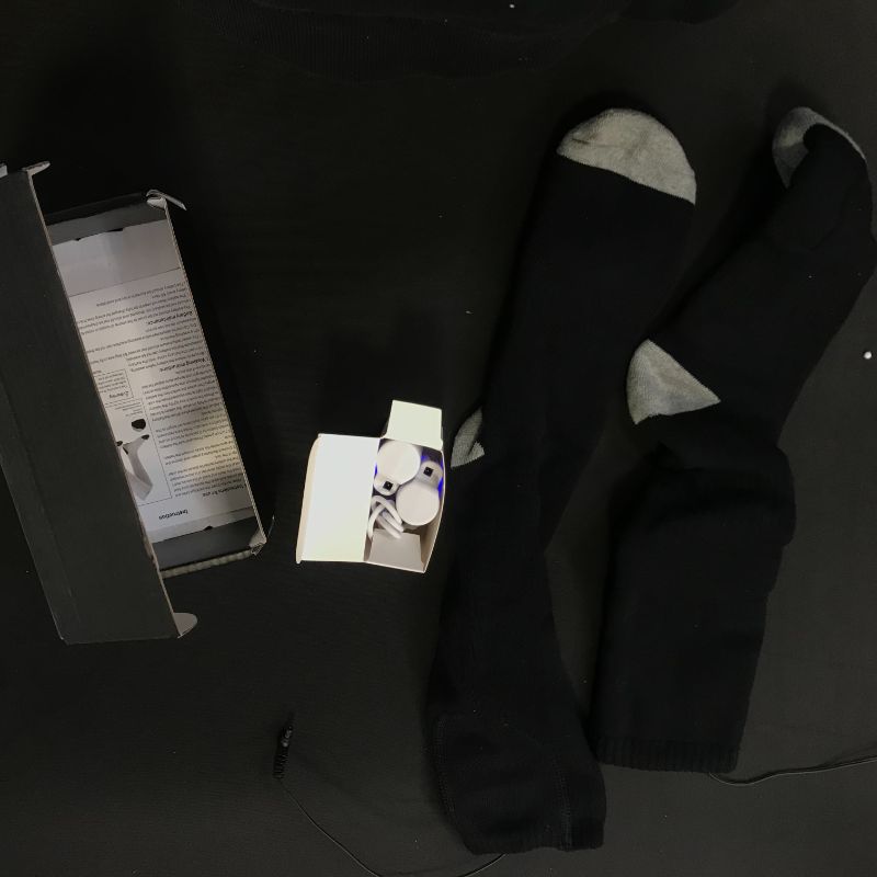 Photo 2 of BLACK, WESTON Heated Socks for Men and Women - Rechargeable Electric Socks with 8-Hour Battery and 3 Heat Settings - Warm Gear for Hunting, Hiking, Fishing, Skiing
