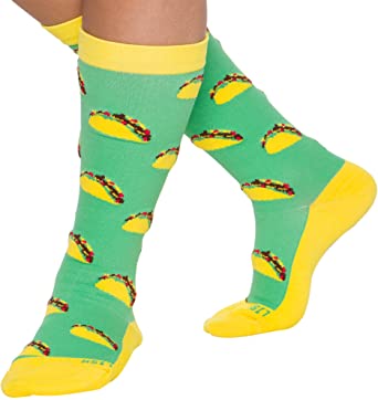 Photo 1 of 4 pack, Taco Print Wide Calf Compression Socks - Graduated 15-25 mmHg Knee High Food Themed Plus Size Support Stockings - LISH