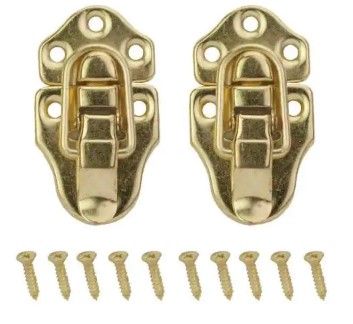 Photo 1 of 5 pack, 2-3/4 in. x 1-1/2 in. Satin Nickel Chest Latches, and 1 pack of the bright brass finish