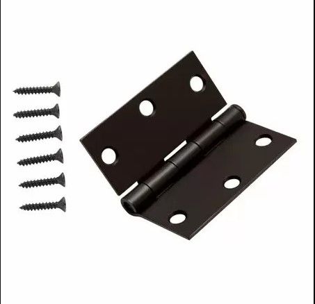 Photo 1 of 5 pack, Everbilt 3 in. Oil-Rubbed Bronze Square Corner Door Hinge