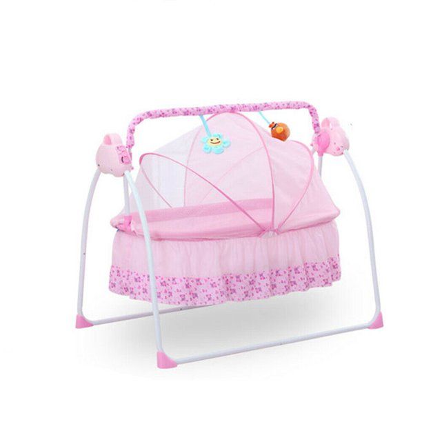 Photo 1 of OUKANING Baby Crib Cradle USB Port Timer Folding Auto-Swing Rocking Bassinet Mosquito Net Bluetooth 3 Gears Adjustable W/RC
