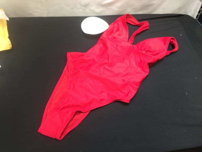Photo 1 of Banana Leaf Twist-Front One Piece Swimsuit red Size M
