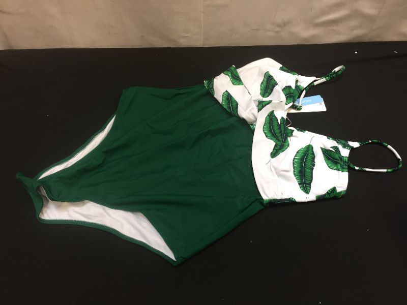 Photo 2 of Banana Leaf Twist-Front One Piece Swimsuit size M
