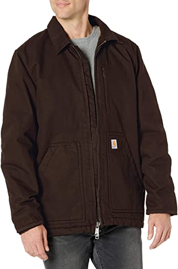 Photo 1 of Carhartt Men's Loose Fit Washed Duck Sherpa-Lined Coat medium
