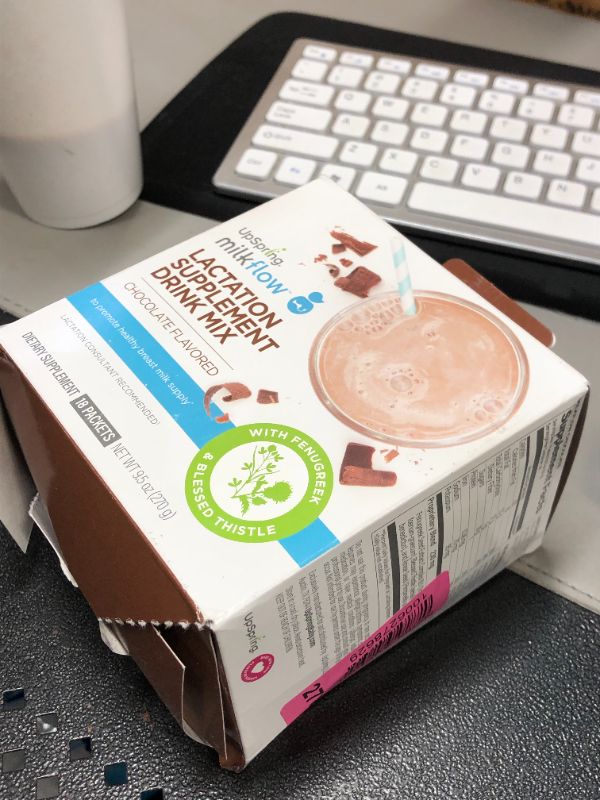 Photo 1 of Upspring Milkflow Lactation Supplement Drink Mix – Milk Lactation Supplement to Support Breast Milk Production with Fenugreek and Blessed Thistle, Chocolate Flavor, 18 Servings

