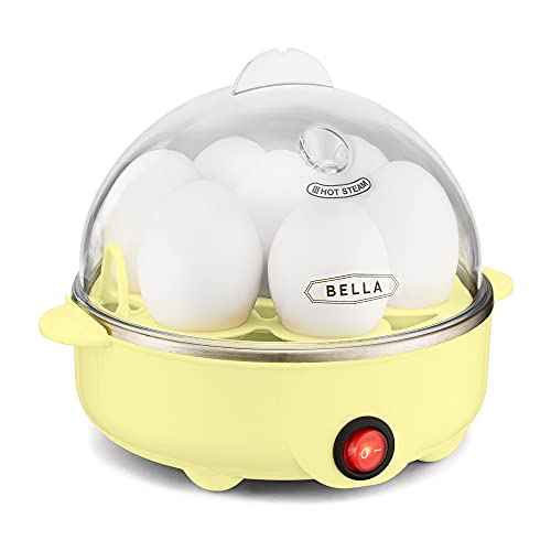 Photo 1 of BELLA 17285 Cooker, Rapid Boiler, Poacher Maker Make up to 7 Large Boiled Eggs, Poaching and Omelete Tray Included, Single Stack, Yellow
