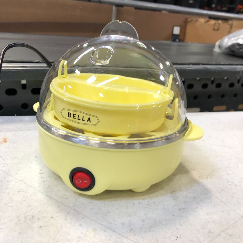 Photo 2 of BELLA 17285 Cooker, Rapid Boiler, Poacher Maker Make up to 7 Large Boiled Eggs, Poaching and Omelete Tray Included, Single Stack, Yellow
