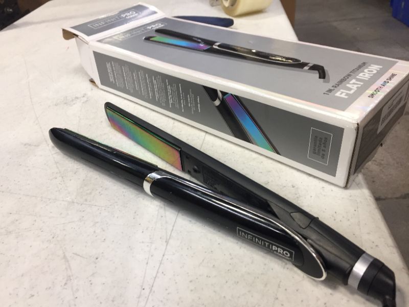 Photo 2 of INFINITIPRO BY CONAIR Rainbow Titanium Flat Iron, 1 Inch, Black
