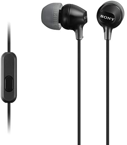 Photo 1 of Sony MDREX15AP In-Ear Earbud Headphones with Mic, Black (MDREX15AP/B and Apple Lightning to 3.5 mm Headphone Jack Adapter

