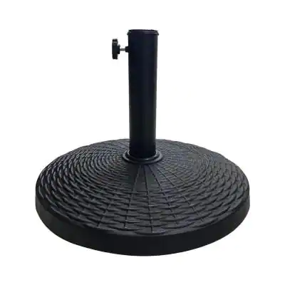 Photo 1 of 22 lbs. Heavy-Duty Resin Patio Umbrella Base Outdoor Market Umbrella Stand in Black
