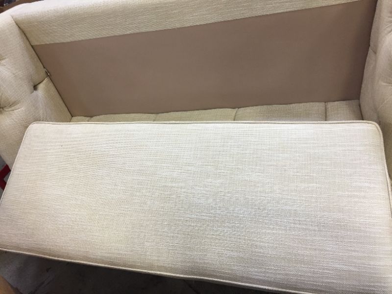 Photo 5 of 2 SEAT LOVESEAT FABRIC CREME COLOR 34L X 71W X 33H INCHES (COUCH ONLY)
