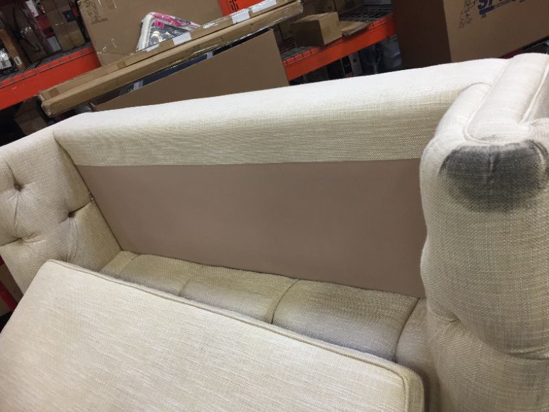 Photo 4 of 2 SEAT LOVESEAT FABRIC CREME COLOR 34L X 71W X 33H INCHES (COUCH ONLY)
