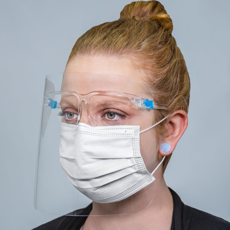 Photo 1 of TCP Global Salon World Safety Replacement Face Shields Only (Pack of 50), Glasses Frames Not Included – Fits Most Brands, Ultra Clear, Full Face, Protect Eyes Nose Mouth, Anti-Fog PET Plastic, Goggles

