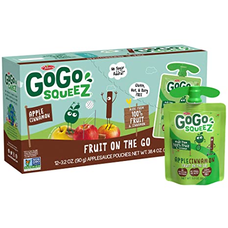 Photo 1 of 2 pack, GoGo Applesauce Cinnamon Portable Gluten Free of 12