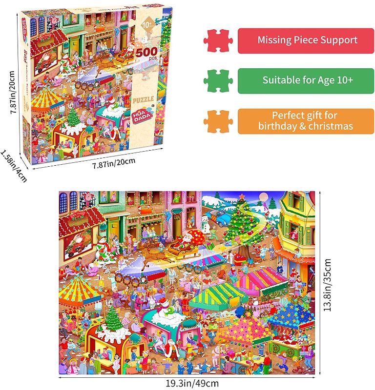 Photo 1 of Christmas Jigsaw Puzzles for Adults 500 Pieces Puzzles for Adults 500 Pieces Puzzle for Kids 500 Piece Christmas Puzzles for Adults 500
