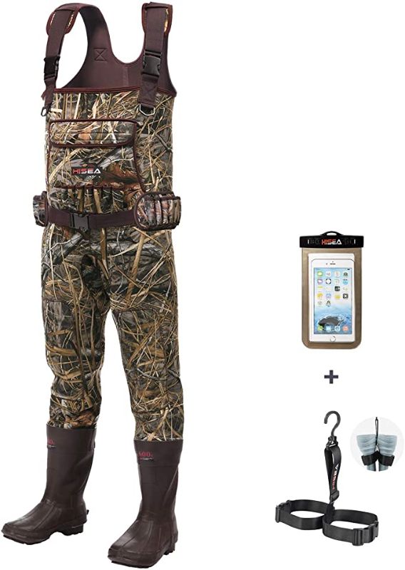 Photo 1 of HISEA Chest Waders Neoprene Duck Hunting Waders for Men with 600G Insulated Boot Waterproof Camo Bootfoot Fishing Waders SIZE: M8/W10