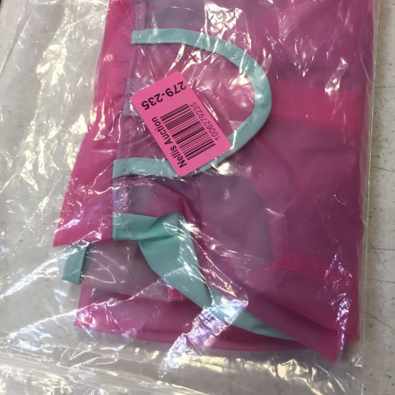 Photo 4 of small/medium puppy dog rain coat pink and teal