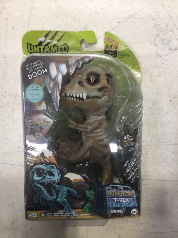 Photo 2 of  Untamed Skeleton T-Rex by Fingerlings – Doom (Ash) – Interactive Collectible Dinosaur
