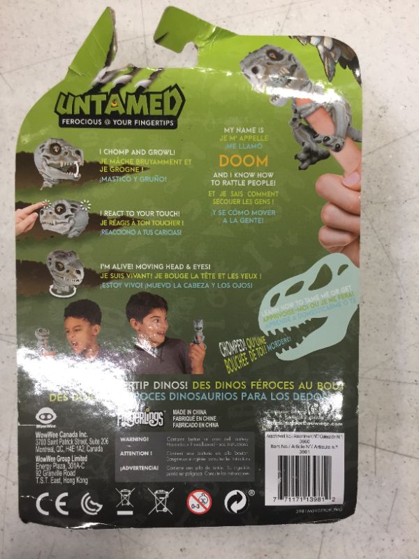 Photo 3 of  Untamed Skeleton T-Rex by Fingerlings – Doom (Ash) – Interactive Collectible Dinosaur
