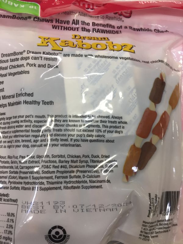 Photo 2 of DreamBone Dream Kabobz 18 Count, Rawhide-Free Chews For Dogs, DBK-02519 Exp 07/12/24