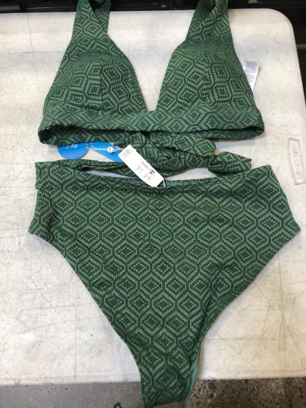 Photo 3 of Armani Green Back Hook High Waisted Bikini Size L