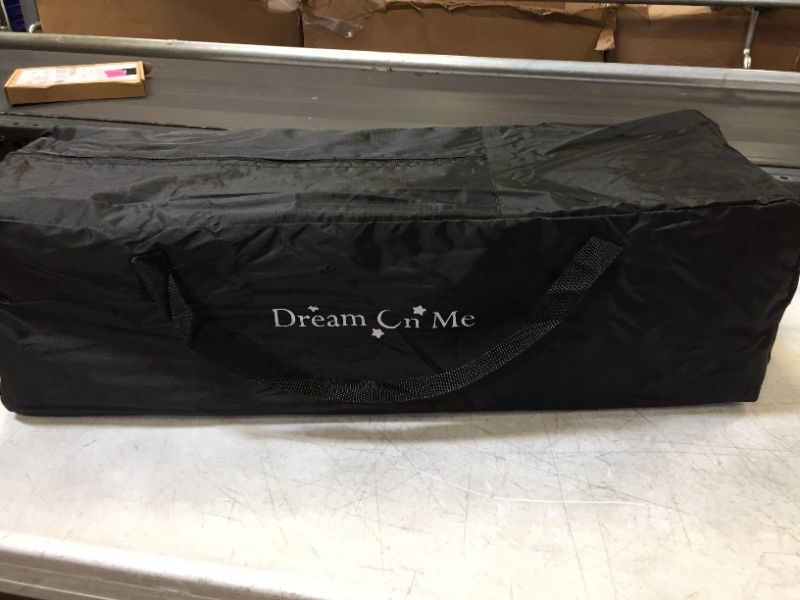 Photo 5 of Dream On Me Nest Portable Play Yard With Carry Bag And Shoulder Strap, Black-----40 x 28 x 27.5 inches
