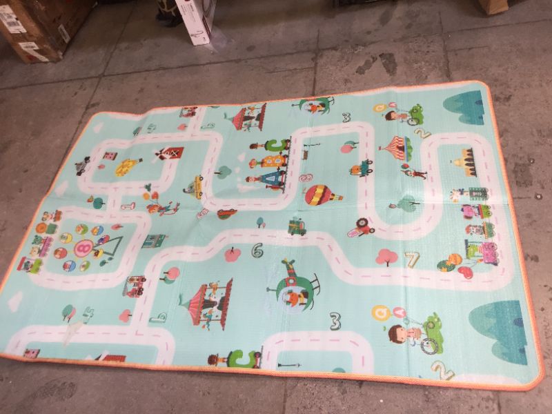 Photo 3 of  Reversible Baby Foam Play Mat Roll up Waterproof Large Baby Crawling Mats for Playing Learning 
