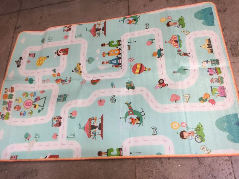 Photo 2 of  Reversible Baby Foam Play Mat Roll up Waterproof Large Baby Crawling Mats for Playing Learning 