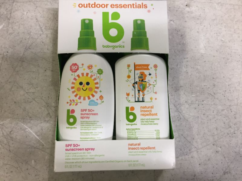 Photo 3 of Babyganics 50 SPF Baby Sunscreen Spray and Bug Spray | Octinoxate & Oxybenzone Free | DEET Free, 6oz each, Combo 2 Pack
